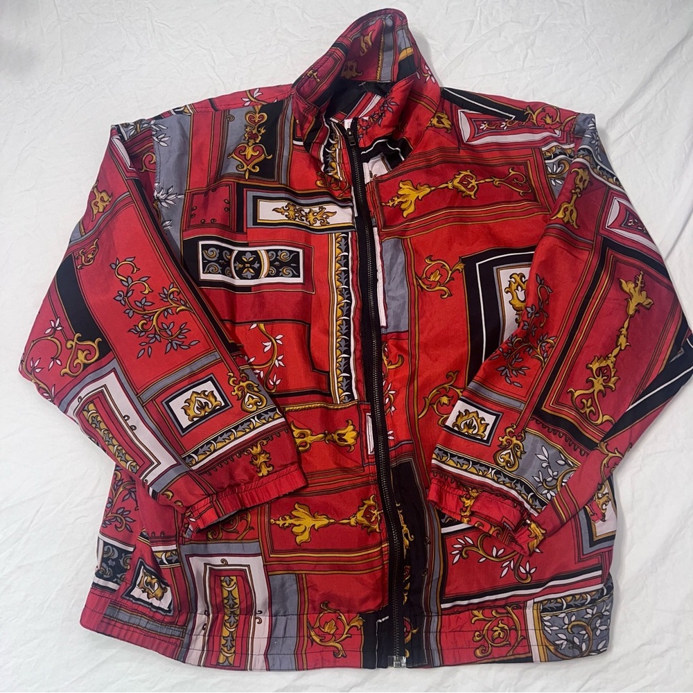 Stunt Collections 100% Silk satin Red Bomber Jacket Size Medium - Picture 4 of 8